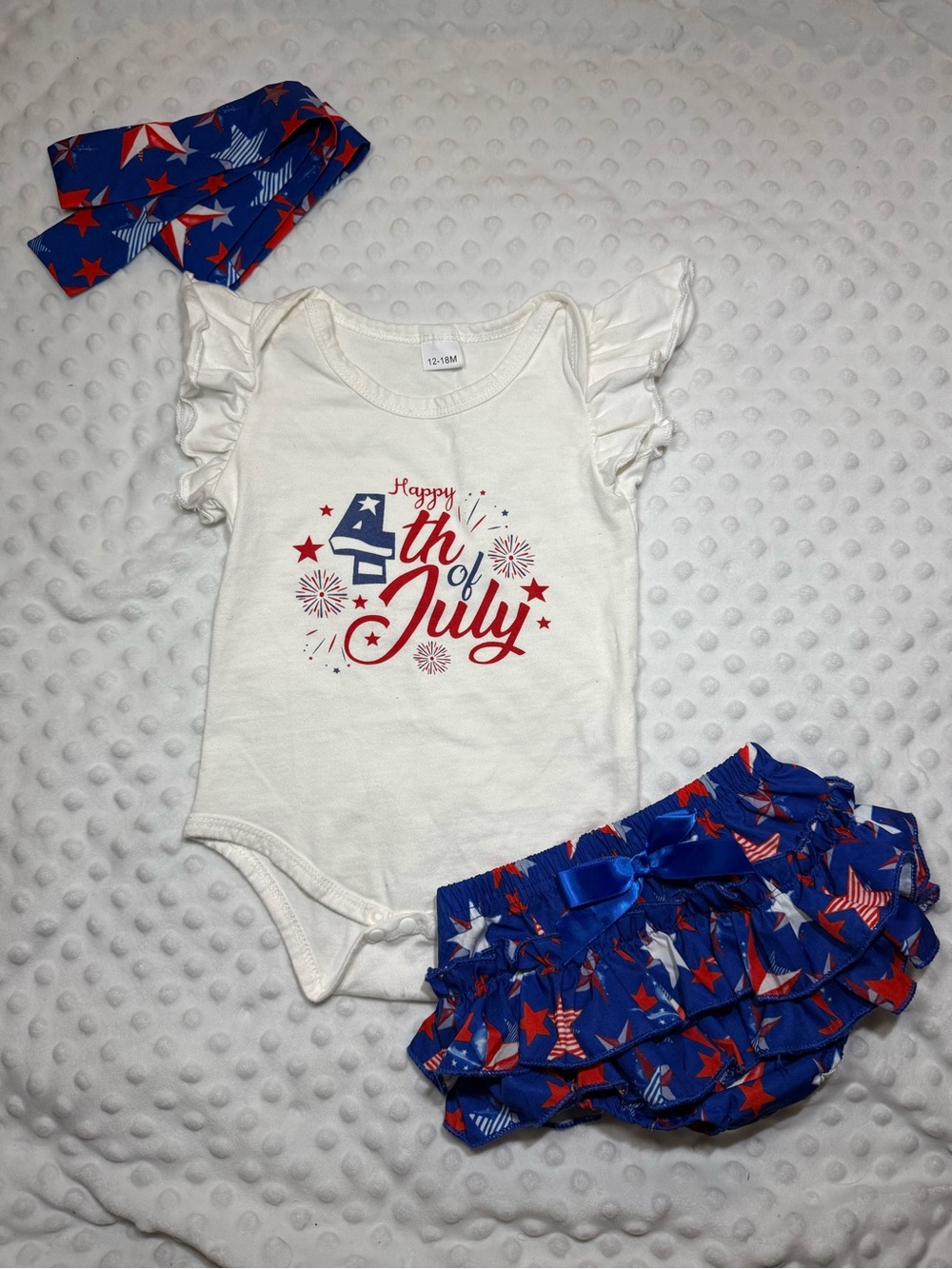 Girls' White & Blue 4th of July Matching Set